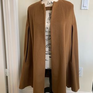 Women’s ZARA brown pancho coat.